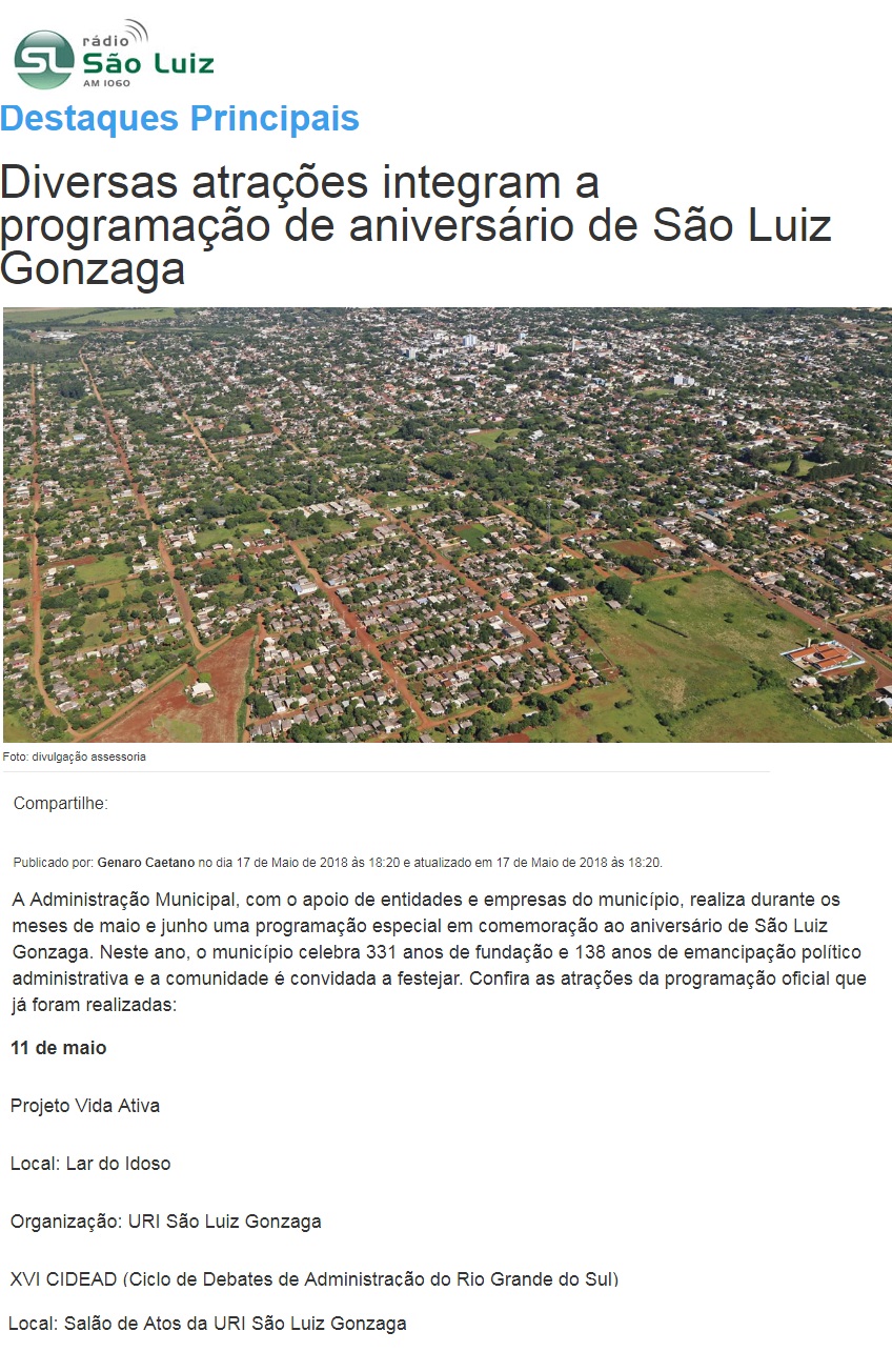 XVI CIDEAD São Luiz Gonzaga